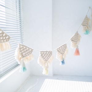 Decoración Navideña de <span class=keywords><strong>Pared</strong></span> con Cuerda, <span class=keywords><strong>Tapiz</strong></span> Tejido a Mano de Estilo <span class=keywords><strong>Boho</strong></span> para Bodas, Sala de Estar y Dormitorio - Product Image 3