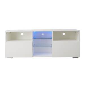 Dernière conception salon meubles armoires tv <span class=keywords><strong>console</strong></span> stand moderne à haute brillance blanc TV stand avec LED atmosphère lumière - Product Image 6