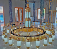 Projet de personnalisation KALUX, lustre en cristal islamique, grand lustre en fer doré de luxe pour mosquée, éclairage LED suspendu, garantie de 2 ans, moderne