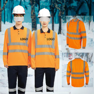 Chaleco de Seguridad Reflectante de Alta Visibilidad para Ingenieros de Construcción, Camiseta Polo de Manga Larga de Alta Visibilidad, Logotipo Personalizable, Hecho de Algodón - Product Image 3
