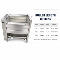 Automatische borstelrolwasmachine van SUS304 roestvrij staal voor het wassen en schillen van aardappelen, gember, wortelen en andere wortelgewassen