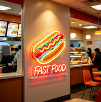 Enseigne néon LED Hot Dog en acrylique flexible, décoration murale pour vitrine de restaurant rapide, signalétique lumineuse publicitaire