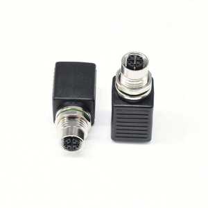 M12 X Code 8 Pin to RJ45 <b>Ethernet</b> <b>Adapter</b> IP67 Waterproof Industrial Circular Network Connector - Product Image 3