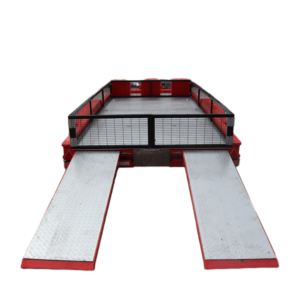 15 Ton Capacity Utility Box <b>Trailer</b> with Mesh Cage and Loading Ramps for Sale - Product Image 6