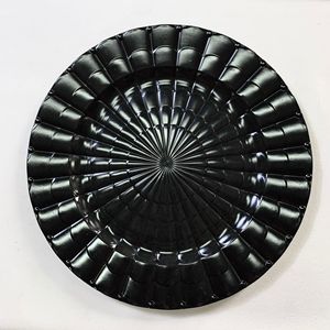 Assiette décorative Napperon noir style Ins Napperon créatif Assiettes circulaires légères <span class=keywords><strong>de</strong></span> luxe pour aliments occidentaux - Product Image 3