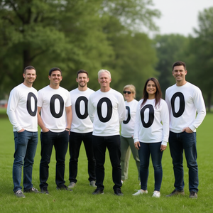 Camiseta de manga larga con número 0, para equipo, con estampado blanco y negro - Product Image 3