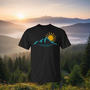 T-shirt Nature Sunrise Mountains pour randonnée, camping, camping-car, plein air - Product Image 3