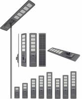 Lampadaire solaire LED intégré étanche IP65 400W avec batterie LiFePO4 pour usage routier, jardin et aménagement paysager