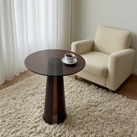 Table basse ronde en acrylique, style moderne et luxueux, petite table de chevet