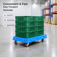 Chariot de déménagement robuste en plastique, plateforme de transport, chariot à roulettes en forme de tortue, chariot à plateforme plate