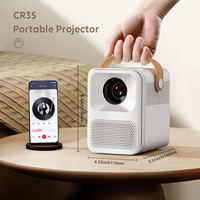 Projecteur de cinéma maison portable mini LED LCD CRE CR35 1080p avec batterie intégrée, stéréo HIFI, Android 9, projection mobile 3m 300