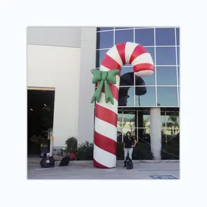 Vakantie Yard Decor Giant Opblaasbare Candy Cane Voor Outdoor Kerst Decoratie