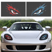 Autocollant universel en maille pour phare de voiture, yeux de démon bleus et rouges, en vinyle, anti-rayures, respirant, pour le style extérieur des phares