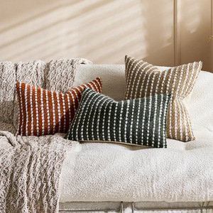 New cross-border chenille striped pillowcase, backrest <b>pillow</b>, headboard, sleeping cushion, lumbar support, living room <b>sofa</b> - Product Image 4