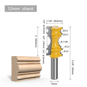 LAVIE 1pc 12mm 1/2 "Shank Large Elaborrate Chair Rail Molding <span class=keywords><strong>Crown</strong></span> Router Bit Set Line Fraise pour le travail du bois MC3101 - Product Image 3