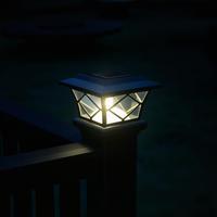 Lampes solaires LED pour clôture, économie d'énergie, étanches IP44, 3000K, lumière chaude, plastique noir, batterie incluse, éclairage paysager
