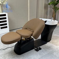 Lavage des cheveux des salons modernes Massage thaïlandais Lit shampoing élévateur électrique Chaise spa à tête japonaise