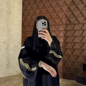 Nuosha OEN Nuova Moda Mediorientale <span class=keywords><strong>Dubai</strong></span> Araba Musulmana <span class=keywords><strong>Abaya</strong></span> Ricamata con Perline per Signore, Certificata CE per Uso Quotidiano - Product Image 2