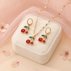 Fashion Cherry Gold Jewelry Set for Jewelry Set Shop Party <strong>Jewlery</strong> Wholesale N20230201 - Product Image 2
