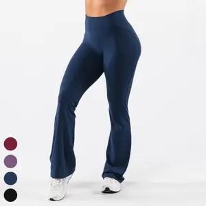 Woman Yoga Clothing Pants Slim Tummy Flared Sport Leggings High Waist Butt Lifting Gym Fitness Pants Women Flare Yoga Leggings