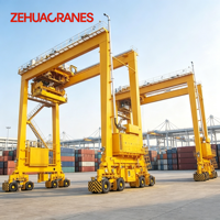 Grue portique robuste pour manutention de conteneurs RTG A6-A7, moteur et engrenages diesel, capacité 50 tonnes, certifiée CE ISO