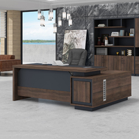 Bureau de direction en bois massif de luxe Wood Boss, bureau debout extensible avec garantie de 5 ans