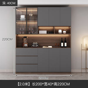 Credenza Alta di Lusso in Legno da Parete per Sala da Pranzo Soggiorno Ristorante Cucina Porta Tè e Porta Vino - Product Image 2