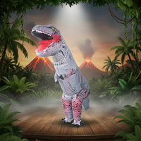 Costume gonflable gris de T-Rex pour adulte, convient aux tailles de 1,5 à 2 m. Idéal pour Noël, le cosplay, les fêtes, les spectacles sur scène et les bals masqués