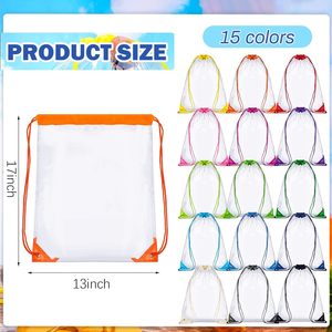 Wholesale <strong>Security</strong> Friendly Stadium Approved Heavy Duty clear Clear Drawstring Bag Sports Waterproof PVC Bag <strong>Backpack</strong> - Product Image 4