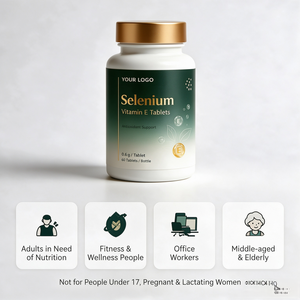 Tabletas de Selenio 60mcg y Vitamina E <span class=keywords><strong>85mg</strong></span> con Fórmula Personalizada, Suplemento Antioxidante de Levadura de Selenio para la Salud Inmunológica, Fabricante OEM - Product Image 2