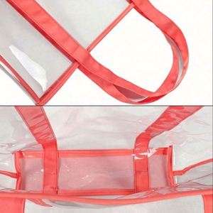 Wholesale Eco-Friendly Superior Quality PVC Clear <b>Transparent</b> Tote Shopping <b>Bags</b> Waterproof with Custom Printed Logo - Product Image 6