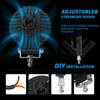 Lampe de travail à LED ronde de 4 pouces avec projecteur DRL blanc + ambre 12LED 45W Offroad Truck Tractor Boat Led Work Light