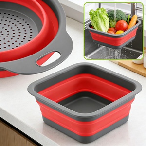 Colador de Silicona Plegable, Cesta para Lavar Frutas y Verduras, Escurridor Plegable con Asa - Product Image 4