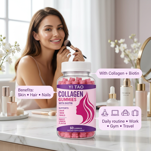Gummies de collagène à haute teneur avec biotine pour la santé des cheveux, de la peau et des ongles – Complément alimentaire beauté – OEM/ODM – Faible MOQ 50 pièces - Product Image 5
