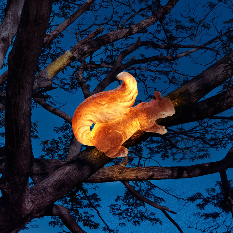 Outdoor Squirrel Modeling Lamp Animal Lamps Luminous Cartoon Animal Decorative Lawn Creative Landscape Light