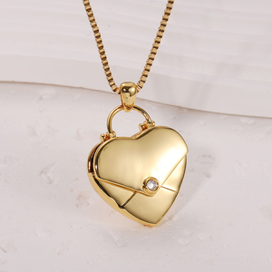 Collana con Ciondolo a Catena Sottile Stile Europeo 2025, Trendy con Zircone a <span class=keywords><strong>Cuore</strong></span> <span class=keywords><strong>Aperto</strong></span> per Fidanzamento e Commemorazione - Product Image 2