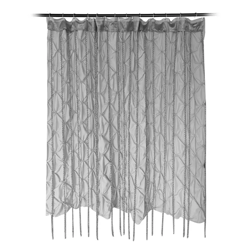 Fashional design misty, forest logo waterproof polyester bathroom shower curtains with hooks/