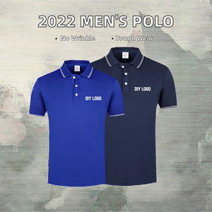 เสื้อโปโลสำหรับผู้ชายผ้าฝ้าย100% กันยับปักลาย3D ยาวสั้นแฟชั่นใหม่2022 - Product Image 3