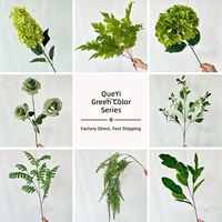 Arrangements floraux artificiels classiques aux tons verts, décorations minimalistes élégantes pour lieux de mariage, provenant directement de l'usine chinoise