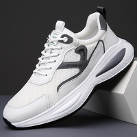 Prêt à expédier – Baskets décontractées en maille à lacets pour homme, couleur unie, en stock, petites commandes acceptées, livraison rapide