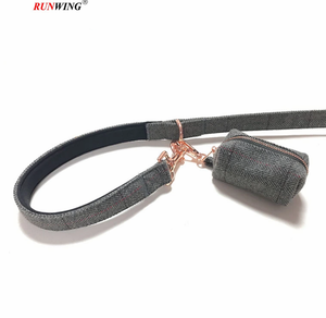 लक्जरी ट्वीड प्लेड कुत्ते कॉलर पट्टा दो हुक के साथ सेट बहु-समारोह कुत्ते पट्टा - Product Image 4