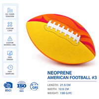 Ballon de football américain gonflable en néoprène taille 3 avec logo personnalisé, toucher doux, pour l'entraînement des jeunes, idéal pour les jeux scolaires et en extérieur