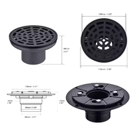 AMAXO Crépine ronde pour drain de sol Grille de couverture en acier inoxydable Noir mat Drains de douche de salle de bain