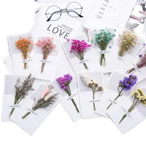 Birthday Christmas vintage kraft dried flower greeting card creative DIY 3D greeting card