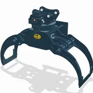 Hydraulic log grapple use for 6-15 ton excavator with 360 rotating grapple