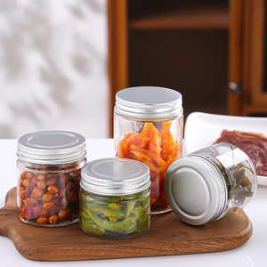 برطمان زجاجي دائري شفاف فارغ للمخللات والمربى والعسل بأغطية معدنية، متوفر بسعات 100 مل، 150 مل، 180 مل، 250 مل، 280 مل، 380 مل، 500 مل - Product Image 6