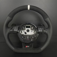 Volant en cuir en forme de D RS avec palettes de changement de vitesse, compatible avec Audi A3/A4/A5/A6/Q3/Q5/Q7/S3/S4/S5/S6/S8/TT/A7/A8
