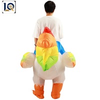 Costume de mascotte de cycliste de Noël transfrontalier, dessin animé, unisexe, pour adulte, accessoires de performance pour fête, festival, coq gonflable coloré