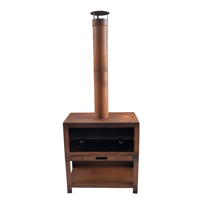 Chimenea Barbacoa de Acero Corten para Exteriores, Camping, con Estructura KD, de Leña, con Etiqueta Privada Personalizada