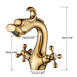 Luxury Bathroom Basin <strong>Faucet</strong> Hot Cold Water Mixer Tap <strong>Dragon</strong> Style Vessel Sink <strong>Faucet</strong> 2 Handles Bath Washbasin Crane - Product Image 5